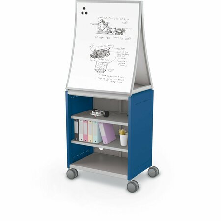Mooreco Compass Cabinet Midi H2 With Ogee Dry Erase Board Navy 72.1in H x 28.4in W x 19.2in D B2A1J1D1B0